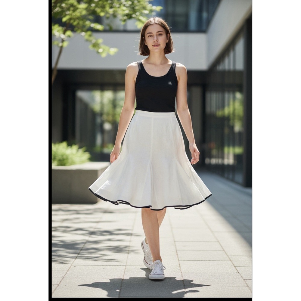 Lauren Ralph Lauren Floral Linen A-Line Midi Skirt Classic Old Money **see Note